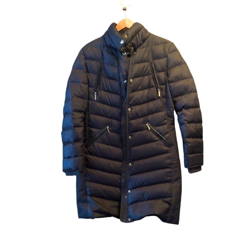 Michael Kors Packable Quilted Down Jacket Olive Green Size Medium Full Zip